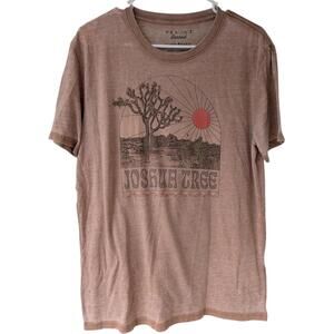 Lucky Brand Joshua Tree Graphic T-Shirt Medium Beige Venice Burnout Soft Travel